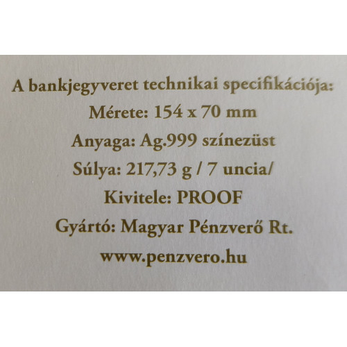 004. Ezüst bankjegyveret és bankjegy sor 004. Ezüst bankjegyveret és bankjegy sor