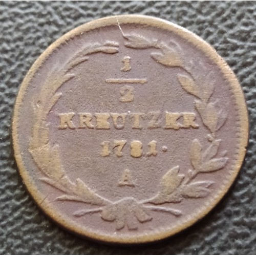 1040. II.József 1781 A  1/2 Kr.