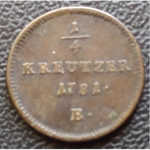 1045. II.József  1781 B  1/4 Kr.