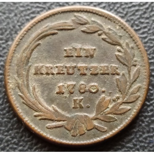 1012. Mária Terézia 1780 K  1 Kr