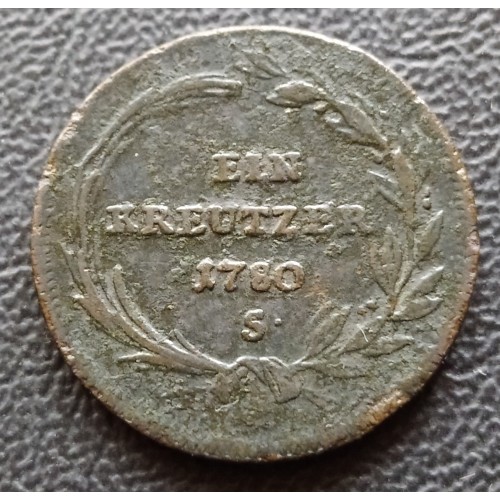 1013. Mária Terézia 1780 S  1 Kr.