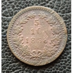 781. FJ. 1858 B  5/10 krajcár