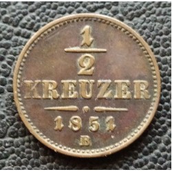 784. FJ. 1851 B 1/2  krajcár