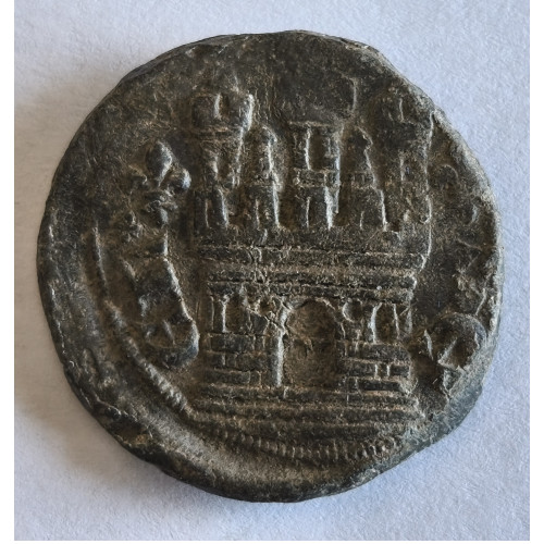 693. Anju liliomos ólom zárjegy "RR"