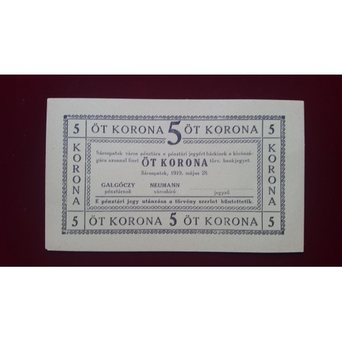 398. Sárospatak  5  Korona