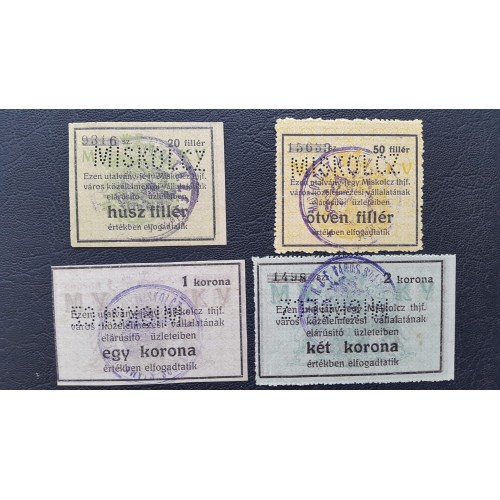 720.  MISKOLC  20, 50, fillér, 1, 2, Korona  sor