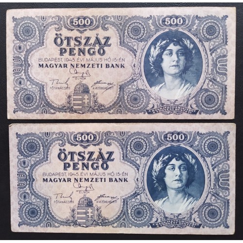 1058. 500 Pengő párban,egyik hibás