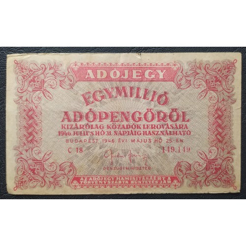 591.  1 000 000 Adópengő