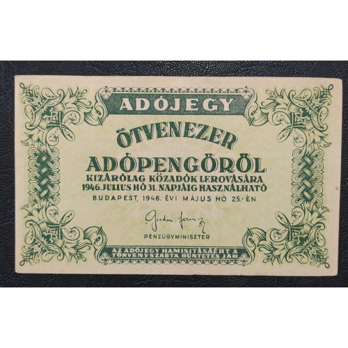 886. Ötvenezer Adópengő
