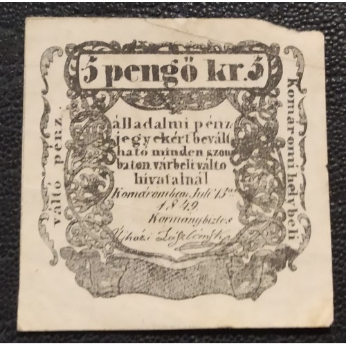 078. KOMÁROM  5 pengő krajczár